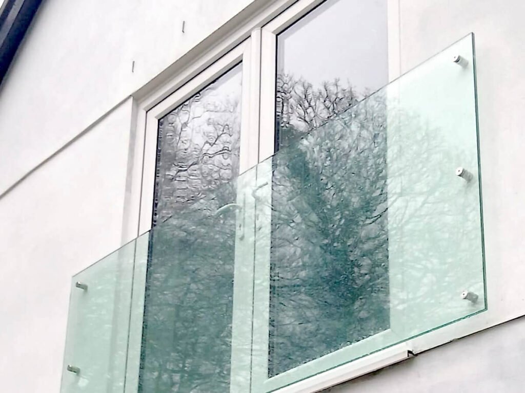 gower juliet balcony installation fitted swansea glass balustrades